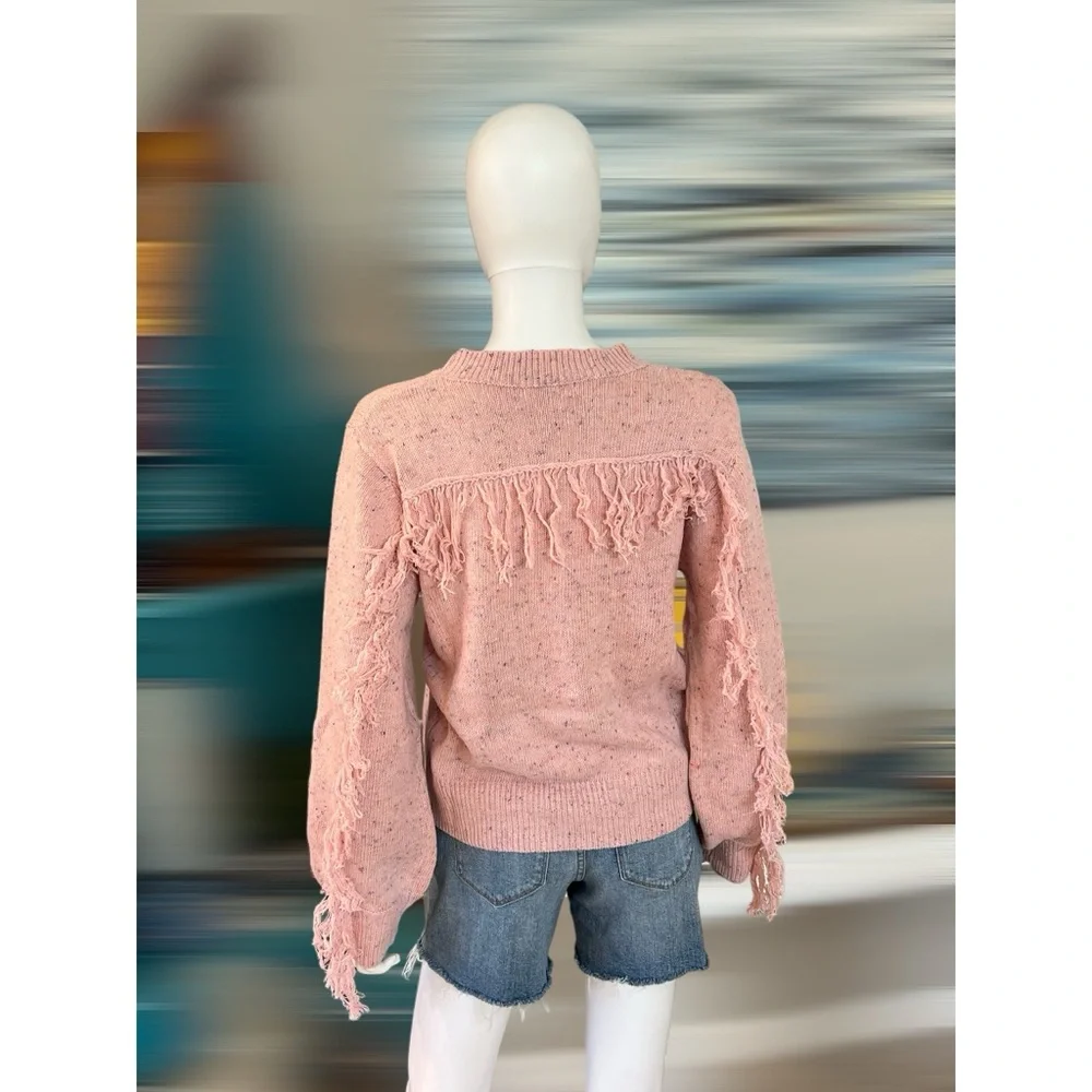 CLOUD TEN Mauve pink fringe back sweater S M L - Picture 4 of 7